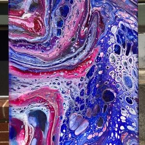 Retrouvailles 8"x10" Painting by Color Fluent Art (Purple/Pink/White)